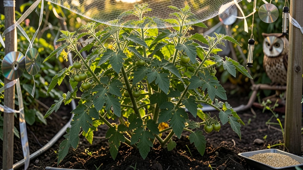 How to Keep Birds Away From Plants: Reflective Tape and Wind Chimes Combo