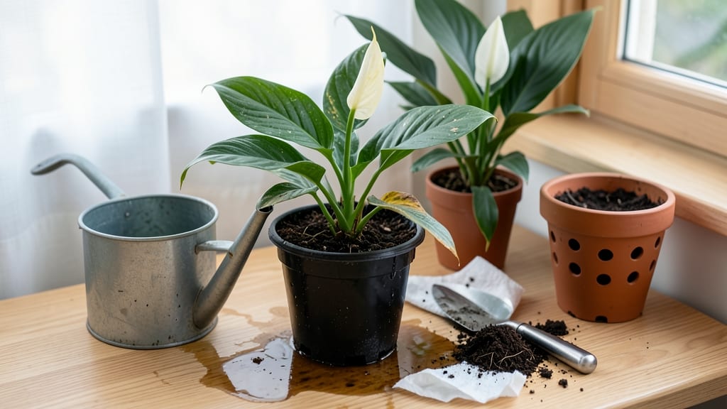 How To Fix Overwatered Peace Lily: Drain, Trim, and Revive Yellowing Leaves